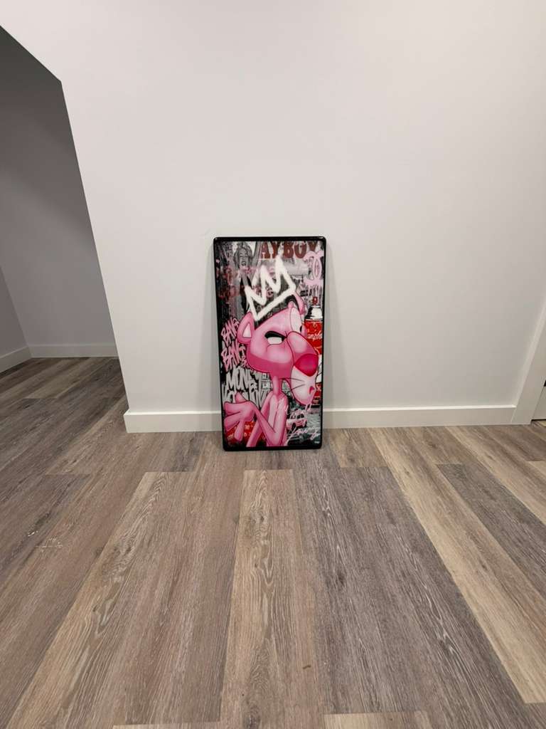 “Pink Panther Street Art  – Urban Pop Art Statement Piece”